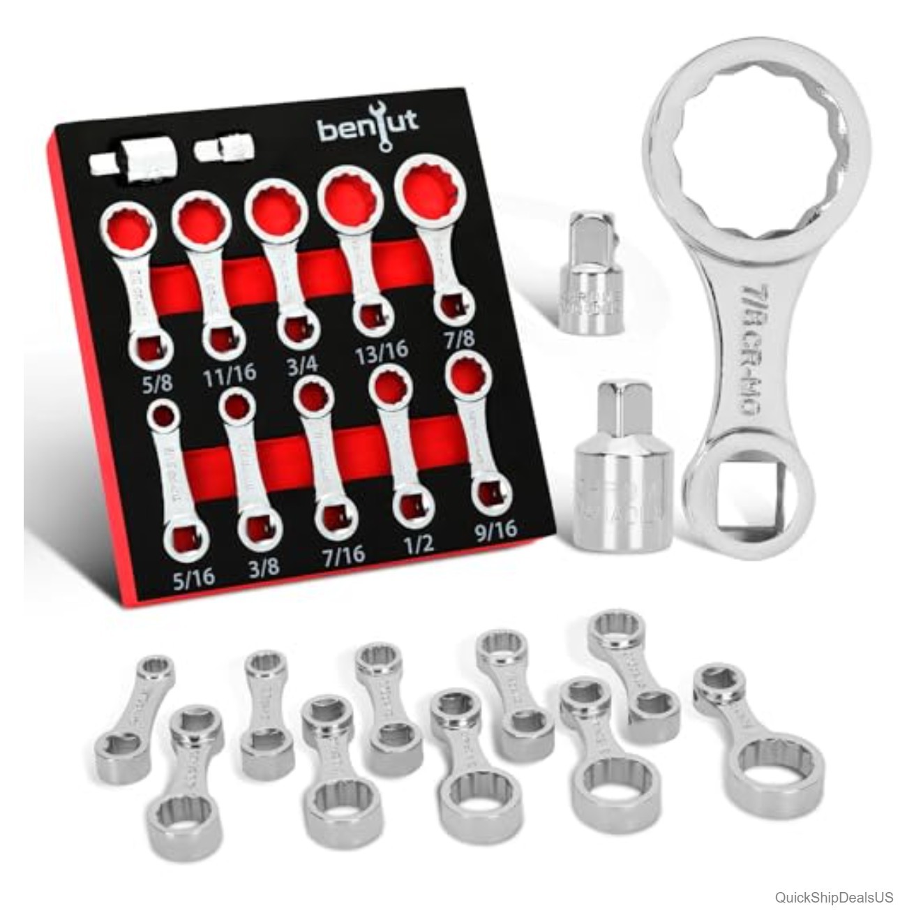 Torque Adapter Set SAE 12 Piece 3/8 Drive 12 Point Box End 5/16 to 7/8 Inch