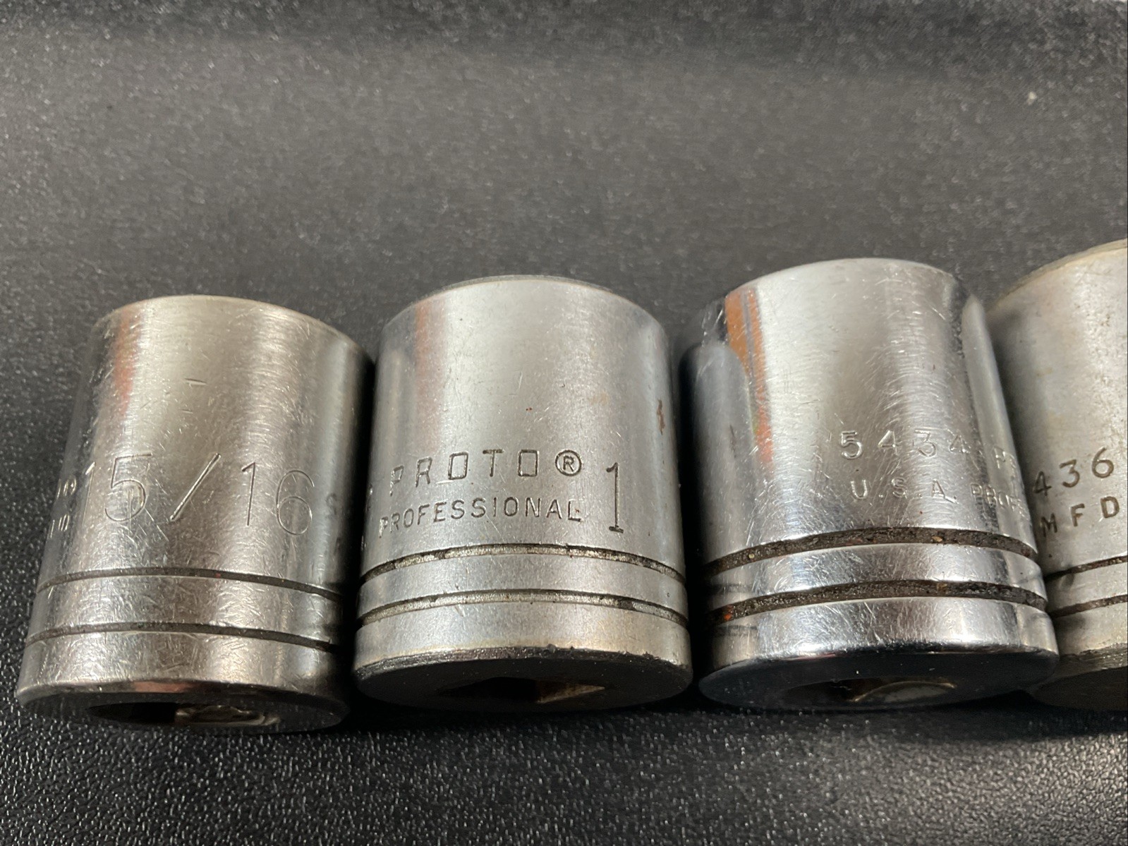 5pc PROTO 1/2″ Dr STD 12pt Socket Set 15/16in. – 1 1/4in. NO 1 3/16in.5430 5440