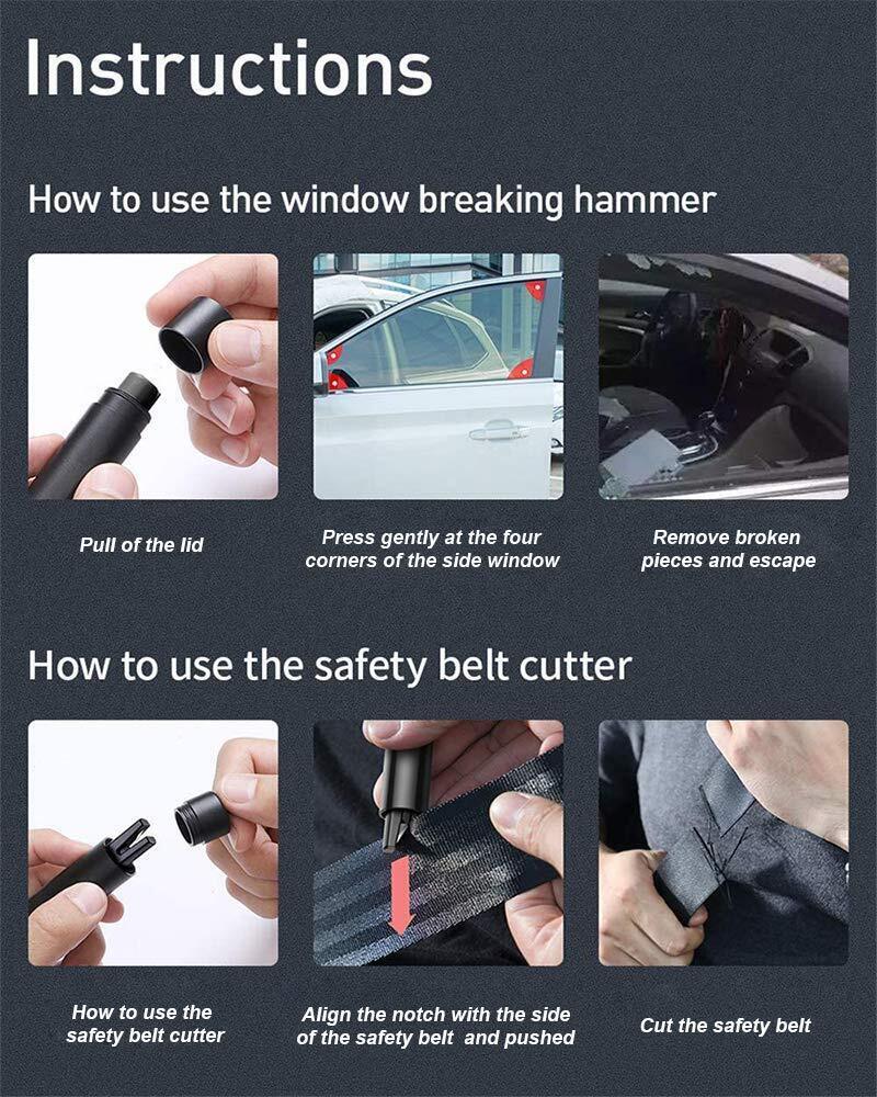 Multi-Functional Car Safety Window Glass Breaker Seat Belt Cutter Emergency Tool