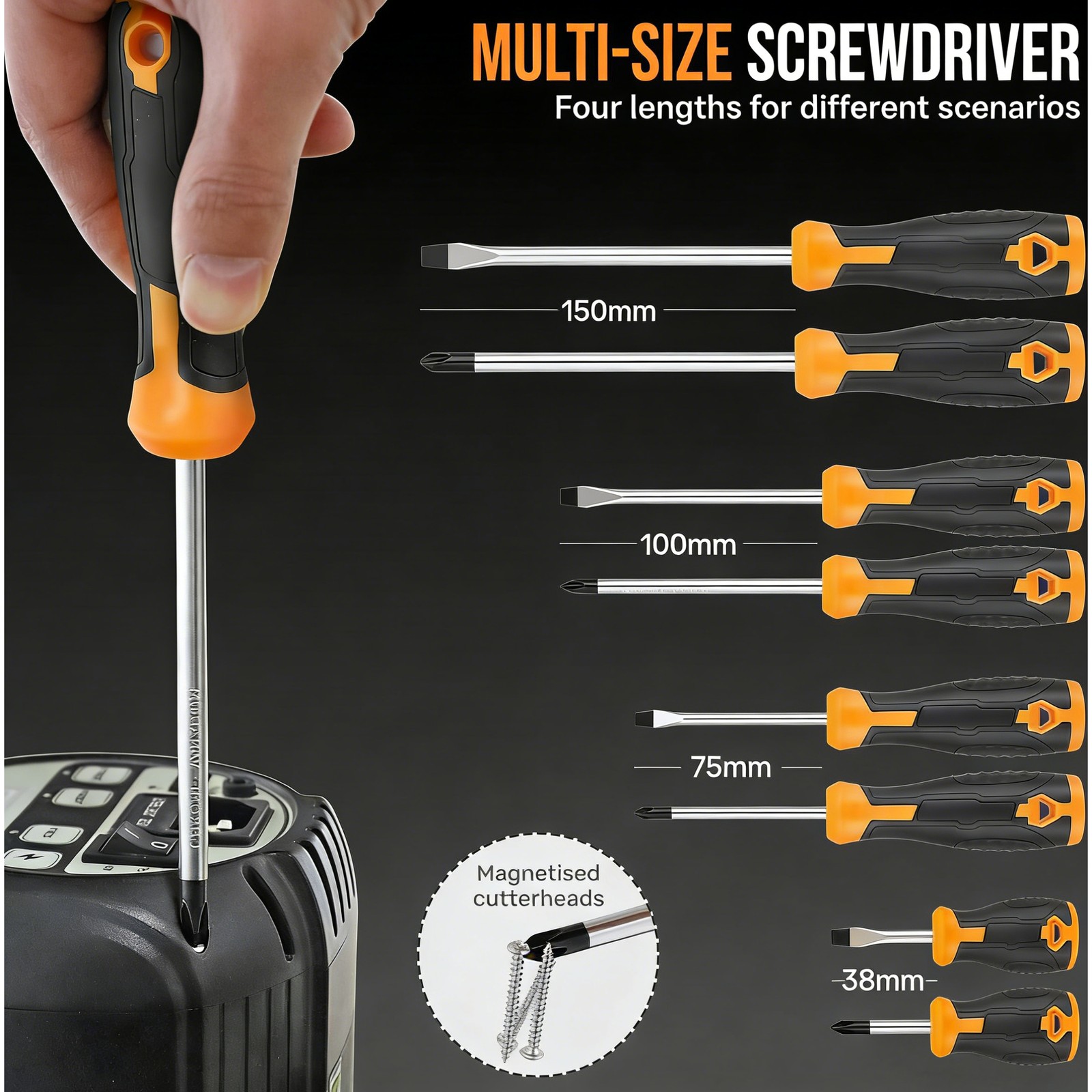 73pc Magnetic Screwdriver & Hex Torx Screw Bit Set Precision Extension Handle US