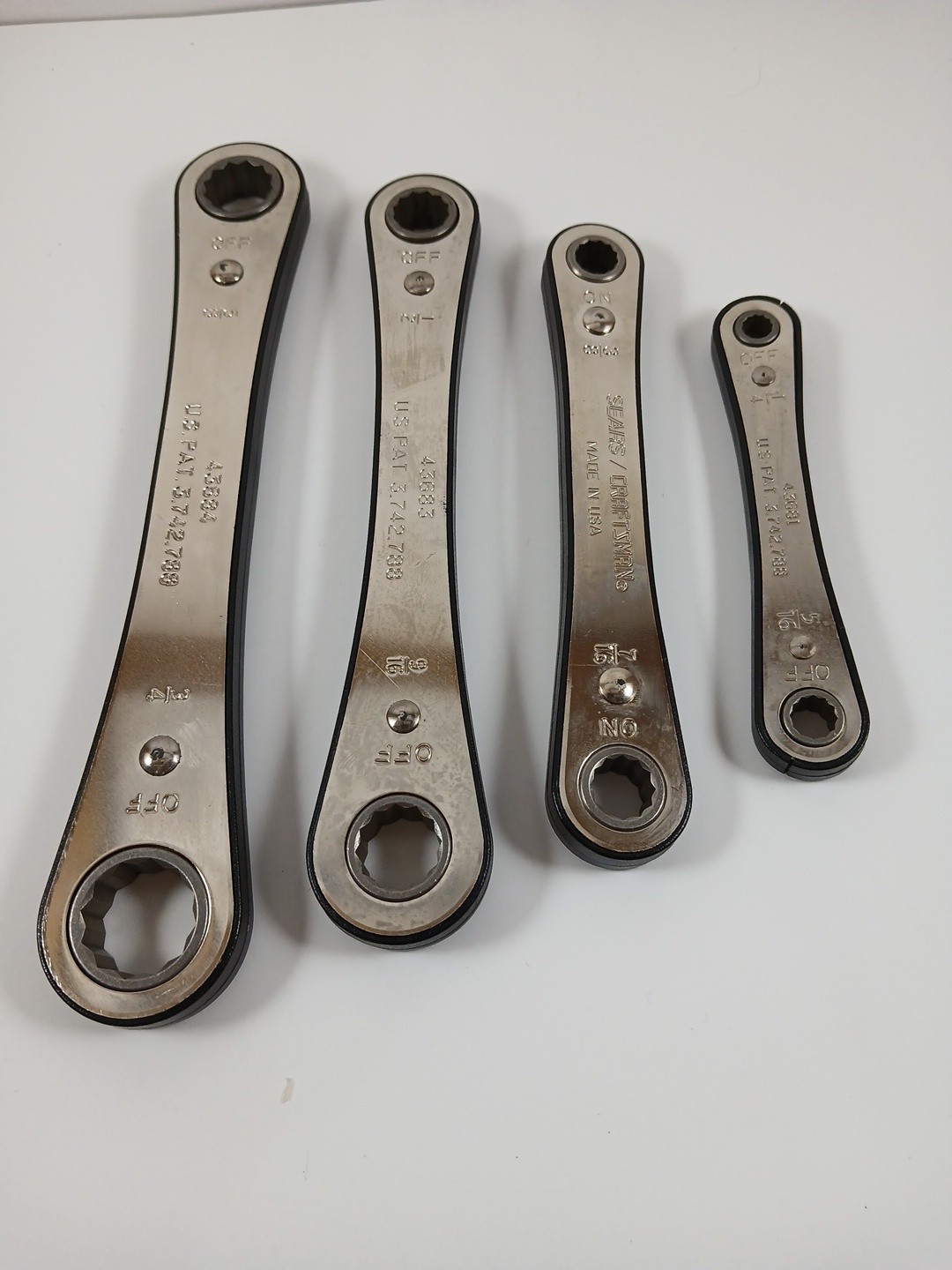 Craftsman 43670 4 Piece Box End Ratcheting Wrench Set SAE 1/4″ – 3/4″ 12 Pt