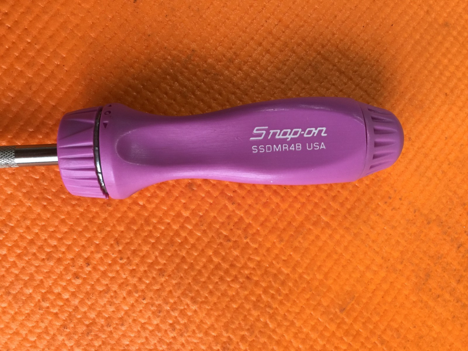 Snap On PURPLE Hard Handle Ratcheting SCREWDRIVER Bit Driver PROPERTY OF MOM