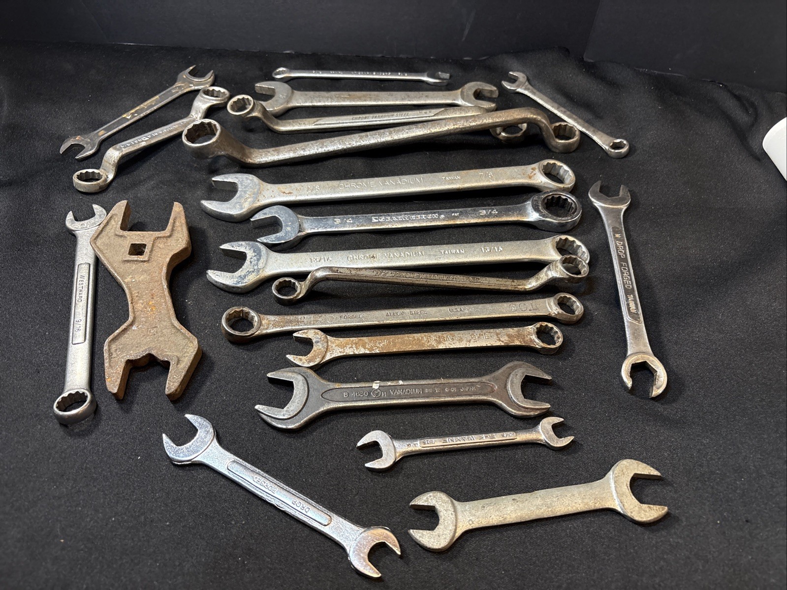 Mixed Lot Of 20 = 7 Lbs of Wrenches Assorted Styles, Country Made, Brands & Size