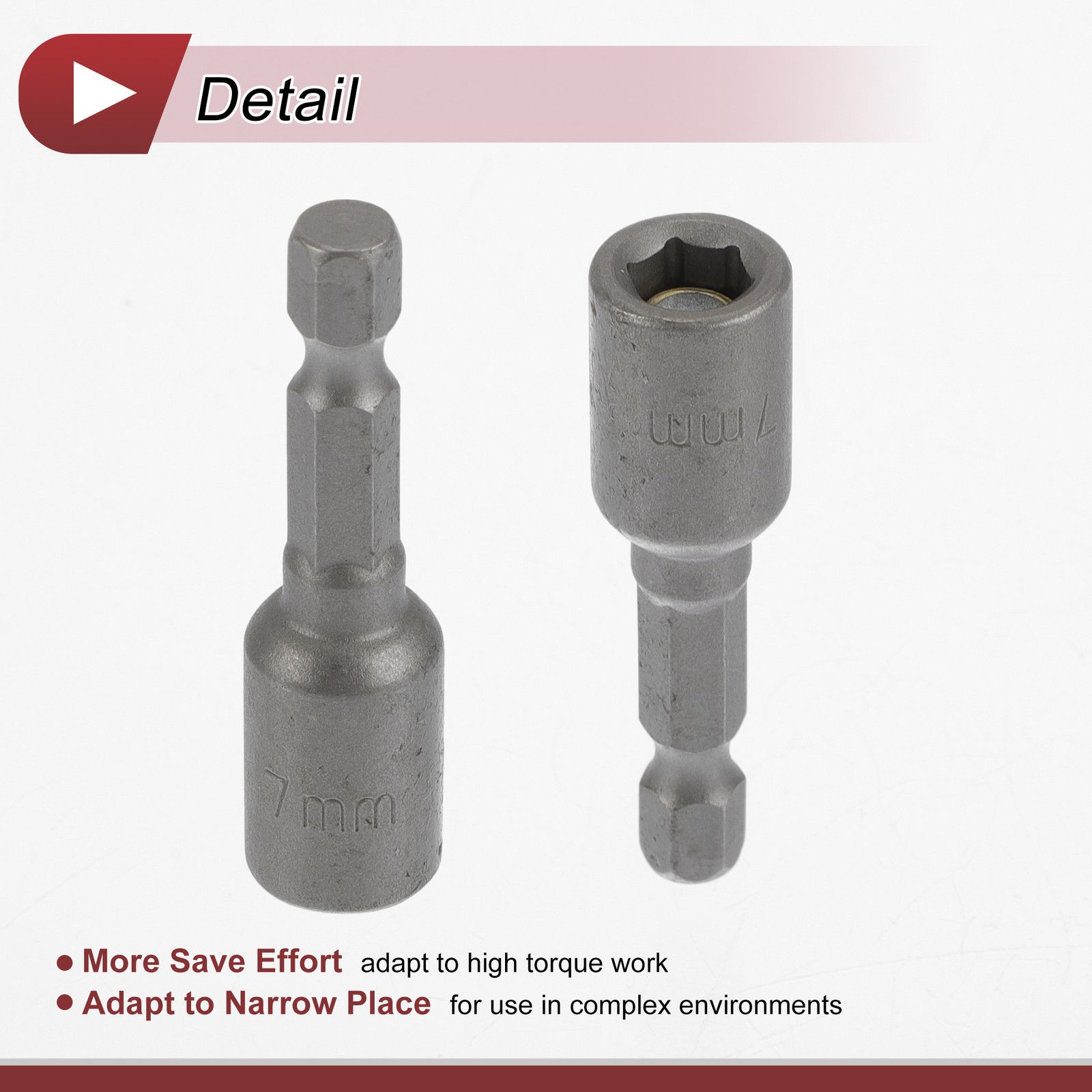 Universal Impact Socket 7mm 6 Point 48mm CR-V Silver Tone 1 Pc