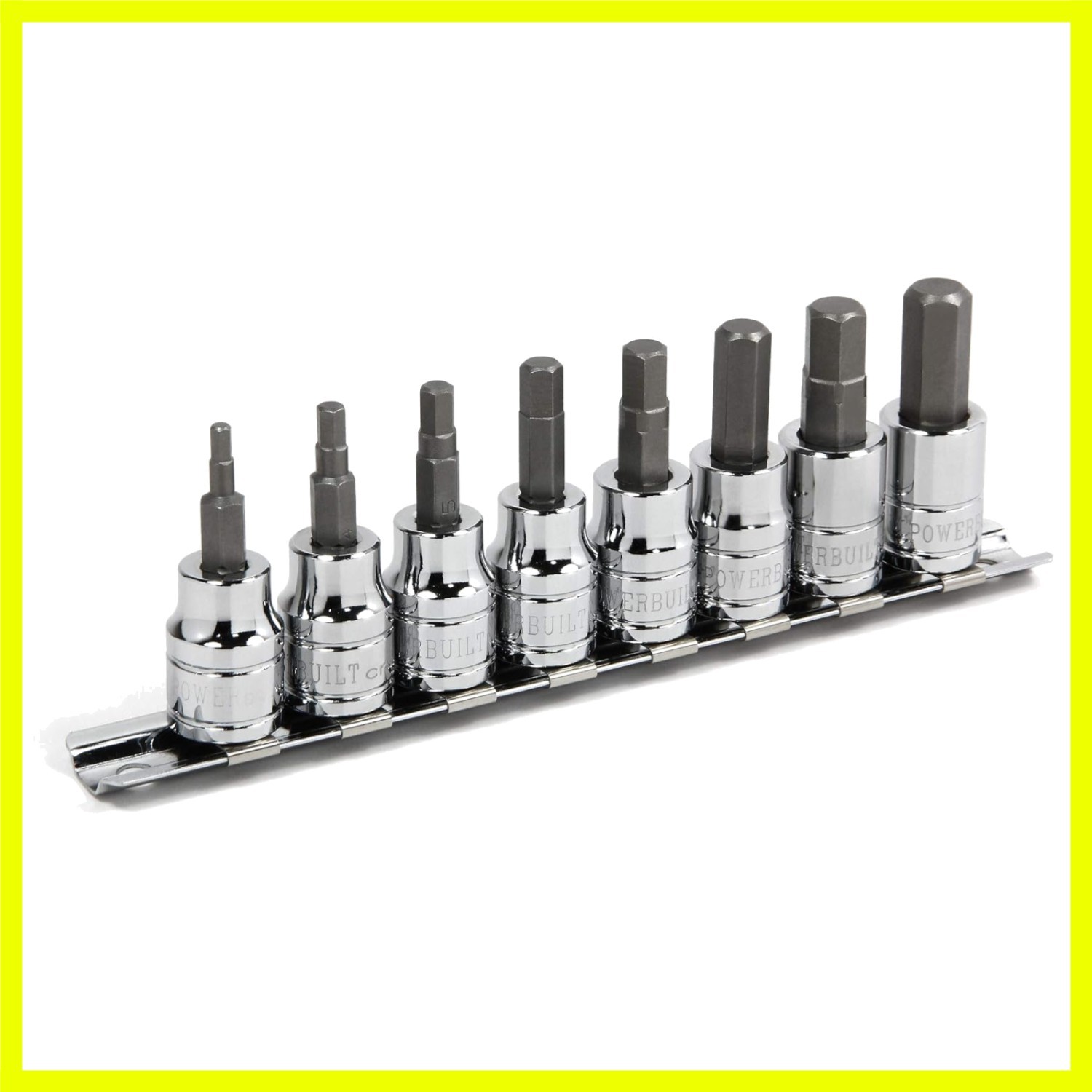 Hex Bit Socket Set, 8 Piece, 3/8 Inch Drive Metric, Sizes 3-10mm, Ball End So…