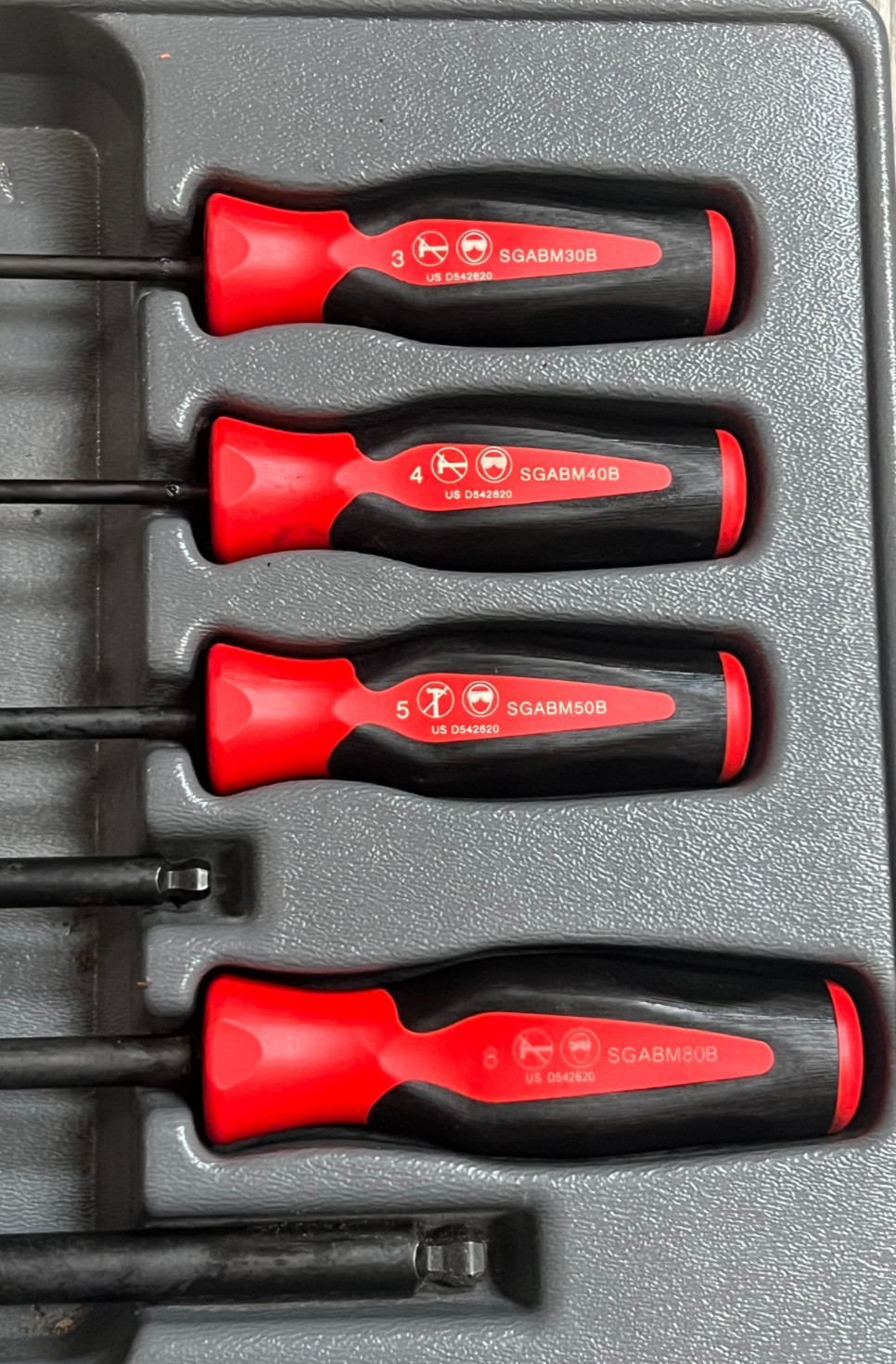 Snap-On Tools 9pc Ball Hex Instinct Screwdriver Orange Set 2-10 mm | SGABM900B