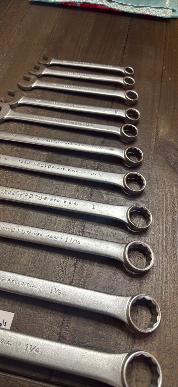Proto professional wrench set 1-1/4” to 9/16” no owner markings