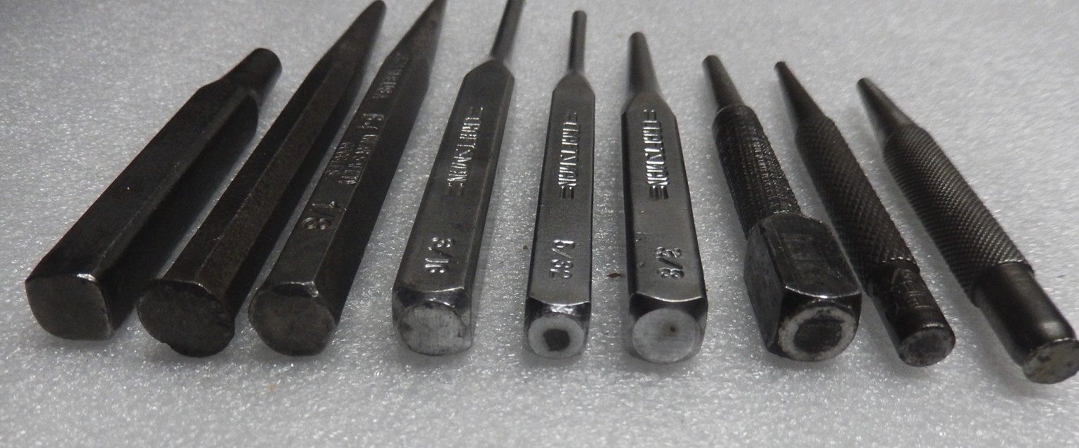 Vintage Lot (9) Asst. Punches CRAFTSMAN, GREAT NECK, ENDERES, STANLEY JAPAN, USA