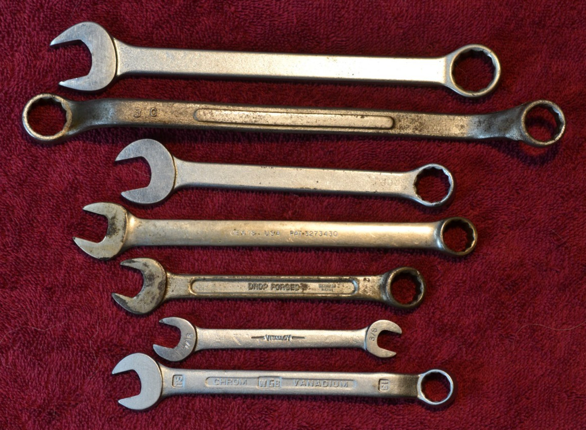 VTG Wrenches 7 Piece Various Mfg. Assorted Sizes & Types Lot 1 Please Read