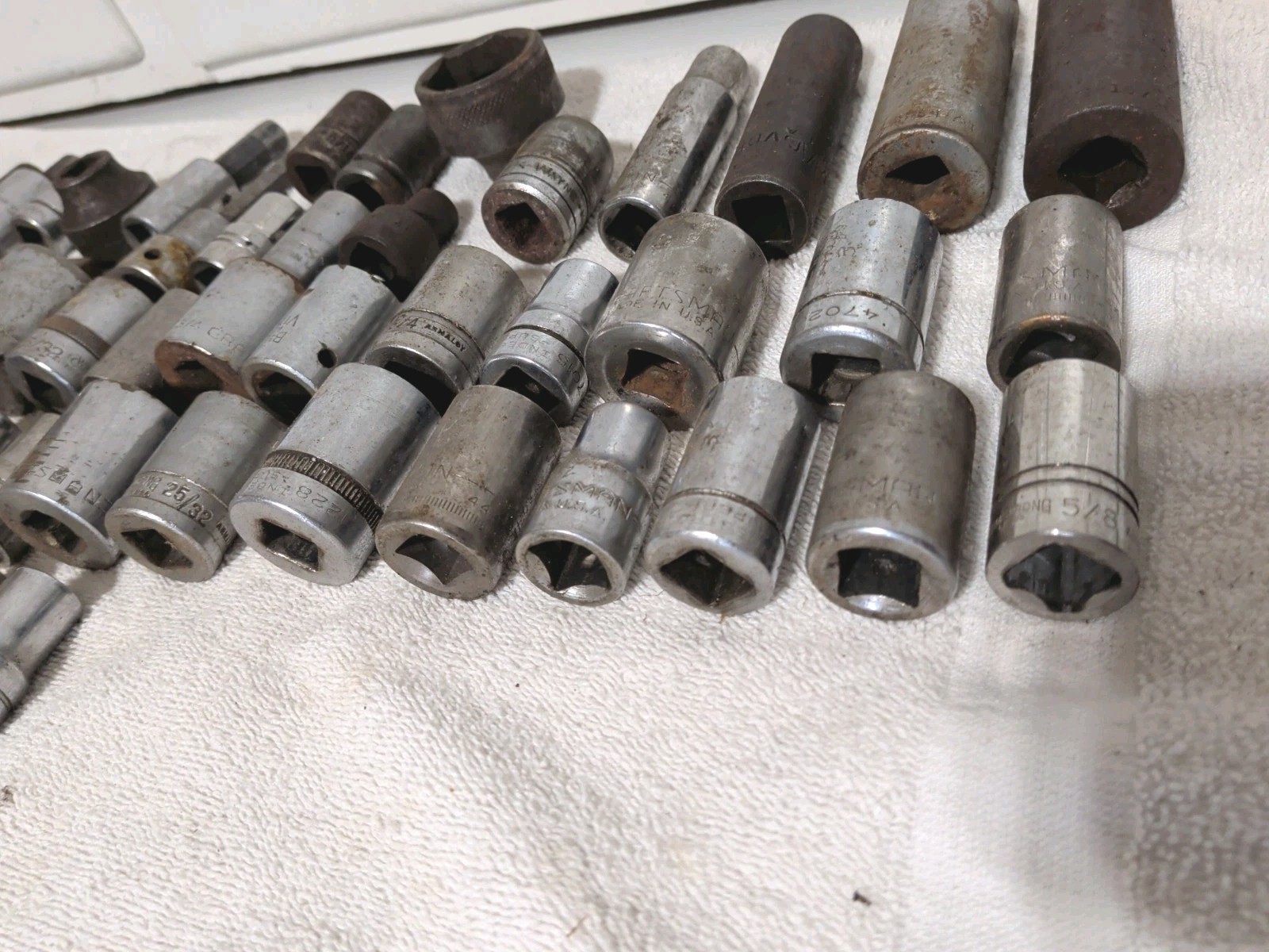Vintage Sockets USA Made Tools 57 Pcs 1/2″ Drive Mac, Craftsman, Proto, Etc.