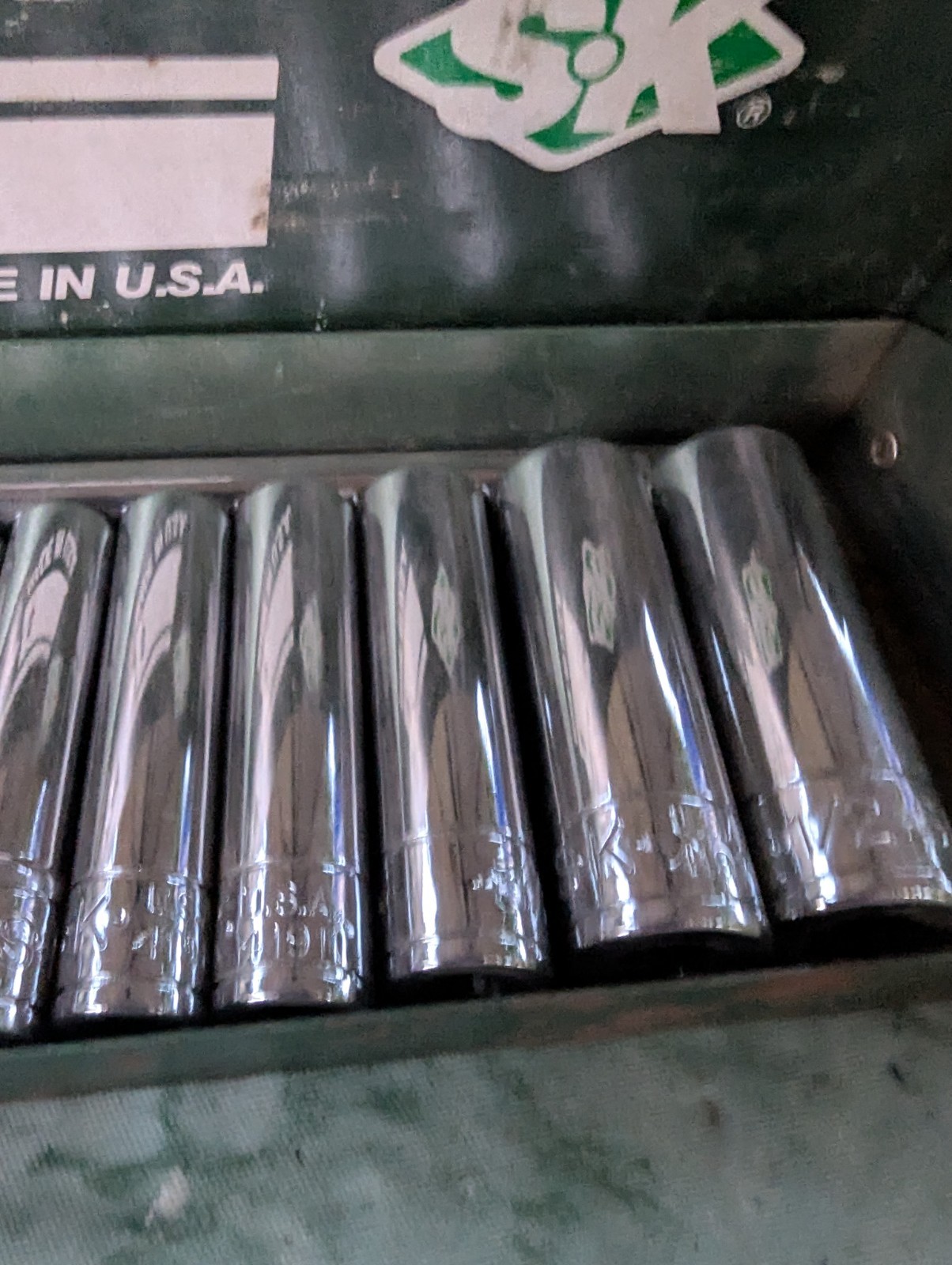 S-K Tools 1/4” Drive Socket Lot with Original Metal Case Set 4921 USA Made SAE