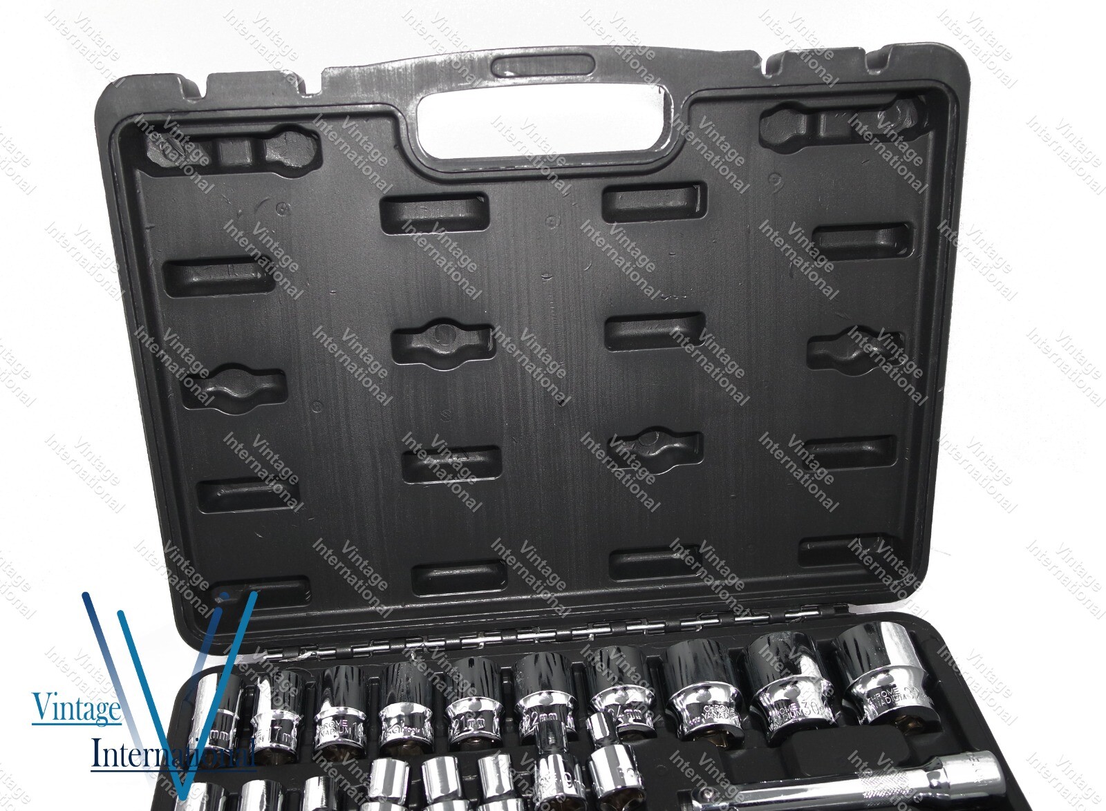 1/2″ Inch Square Drive Hex Bi-Hex 6 point Socket Set 25 Pcs. NEW