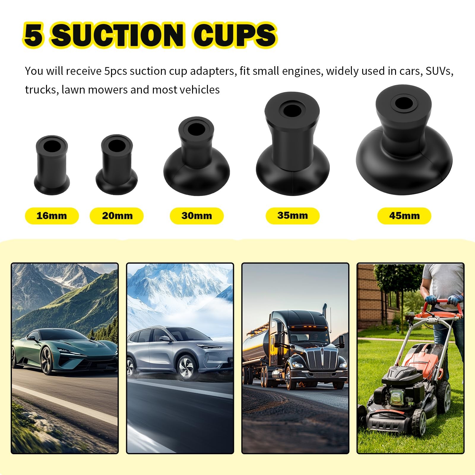 Valve Lapping Tool Kit with 5 Suction Cups for Small Engine Repair