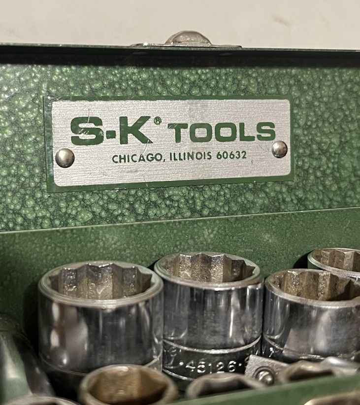 Misc – SK Tools – Green Socket Set Case w/ Sockets + Wayne Wrenches USED