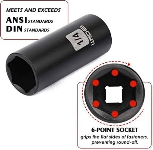 Durable 1/4″ Drive Impact Socket Set – 52 PCS With SAE & Metric Sockets Included