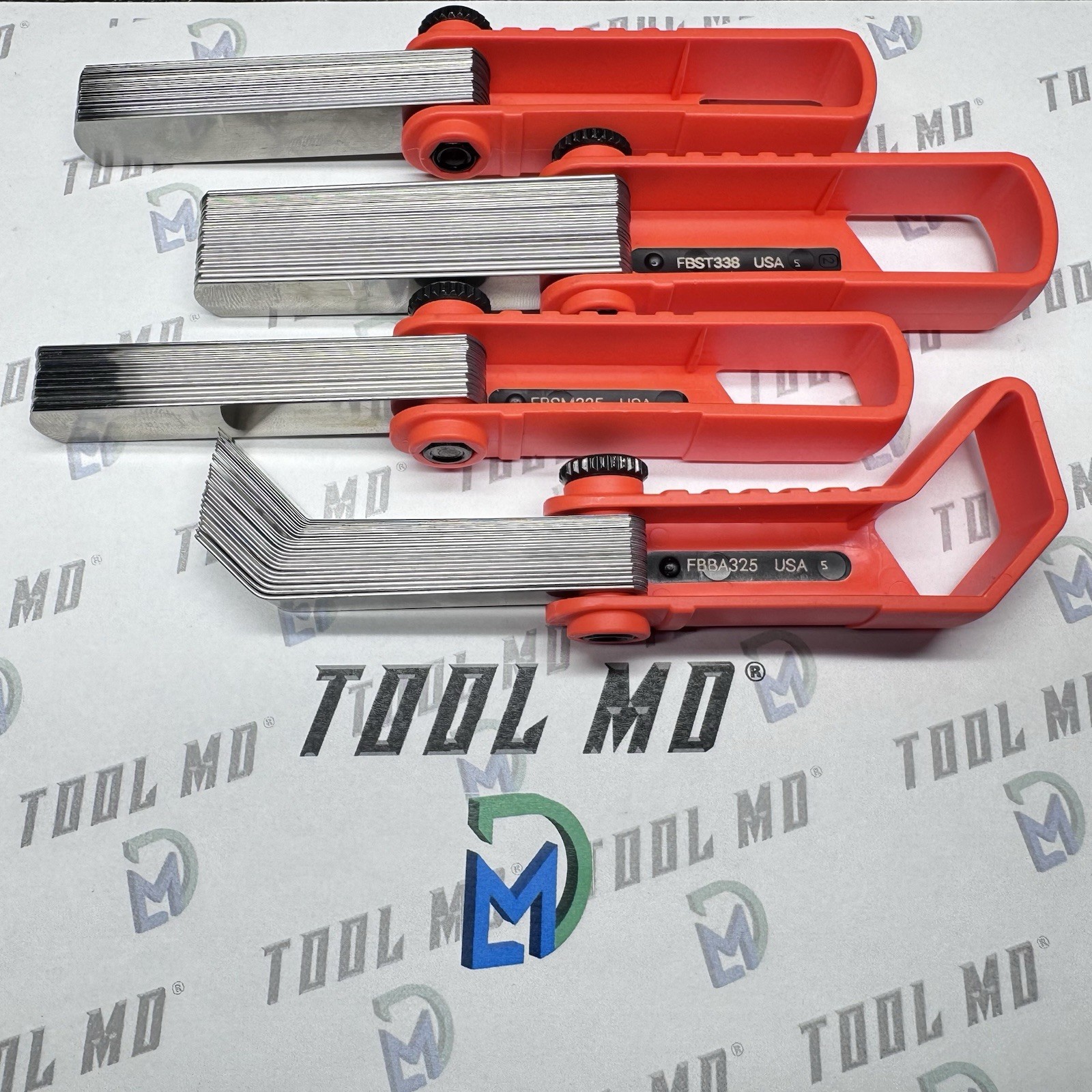 Snap-on Tools USA NEW ORANGE 4pc Offset 45° & Straight Feeler Gauge Blade Sets