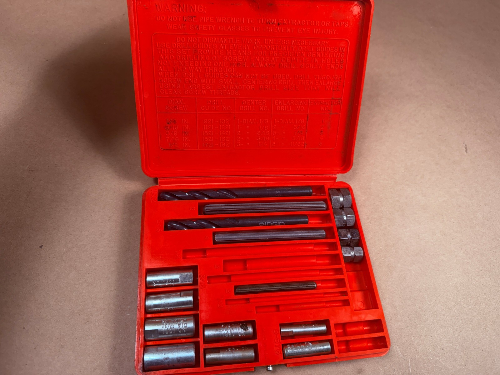 MAC Tools SE10 Screw Extractors Set Red Hard Case Incomplete USA Pre-Owned
