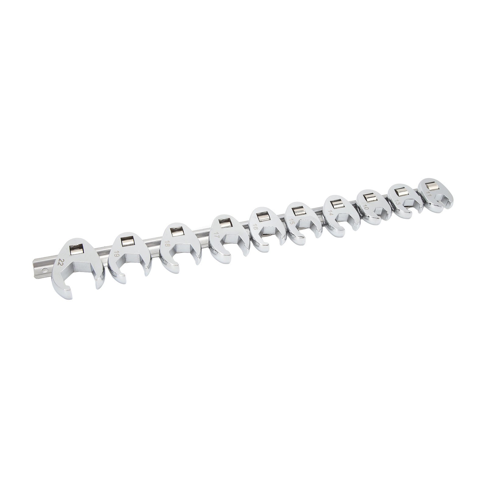 10pcs Crows Foot Wrench Set 10mm To 22mm Sizes Metric Nut Wrench For 3/8in UNVI