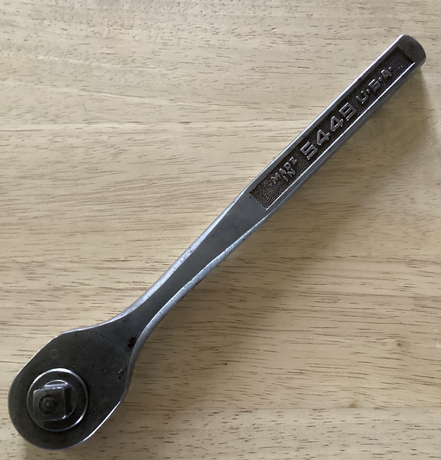 Plomb 10.25″ Ratchet 1/2″ Drive Pebble Handle 5449 Plvmb Plumb Vtg USA