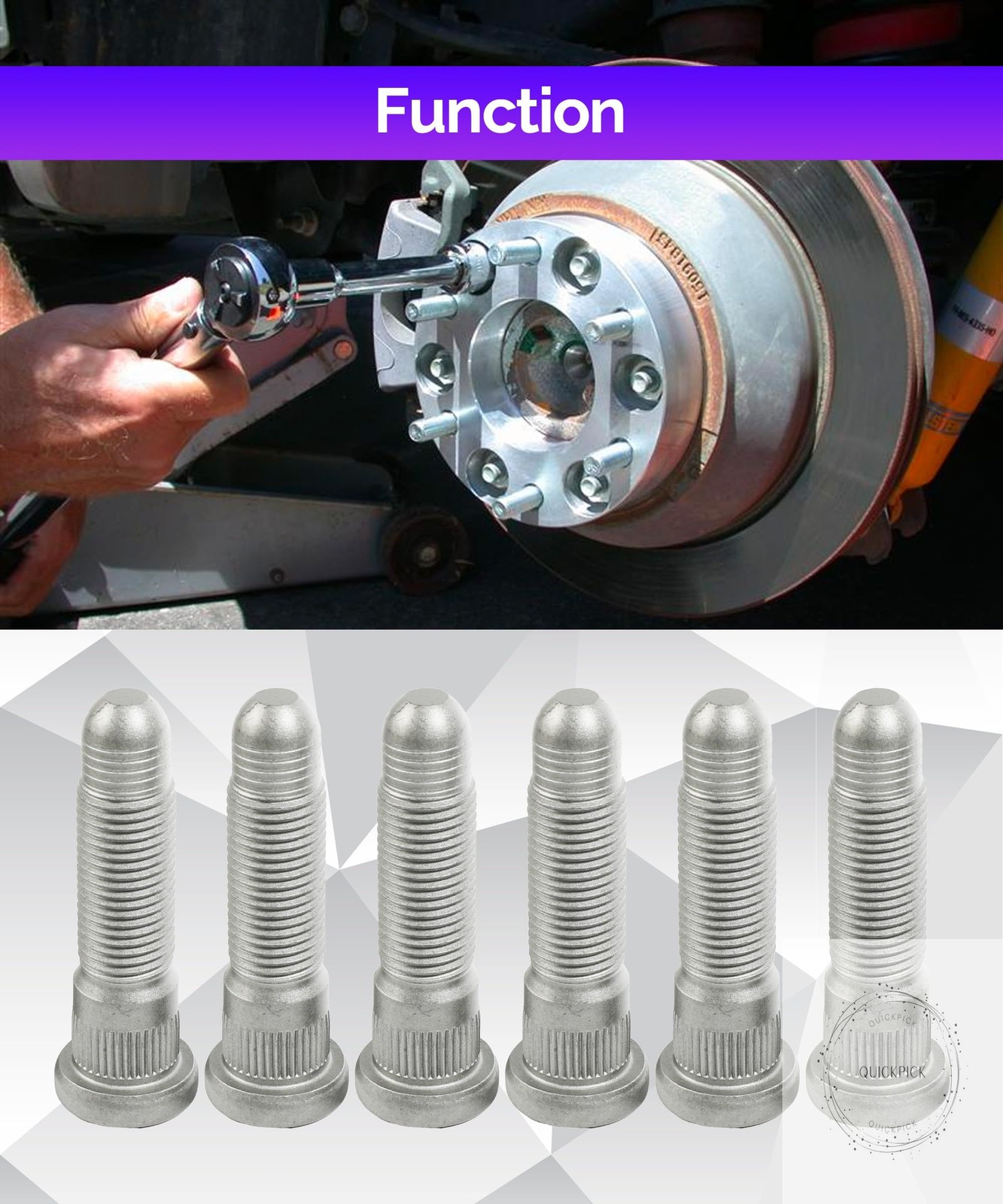 6PCS Wheel Studs,M14 x 1.50 & 31mm Long Lug Studs Serrated Wheel Stud,Wheel