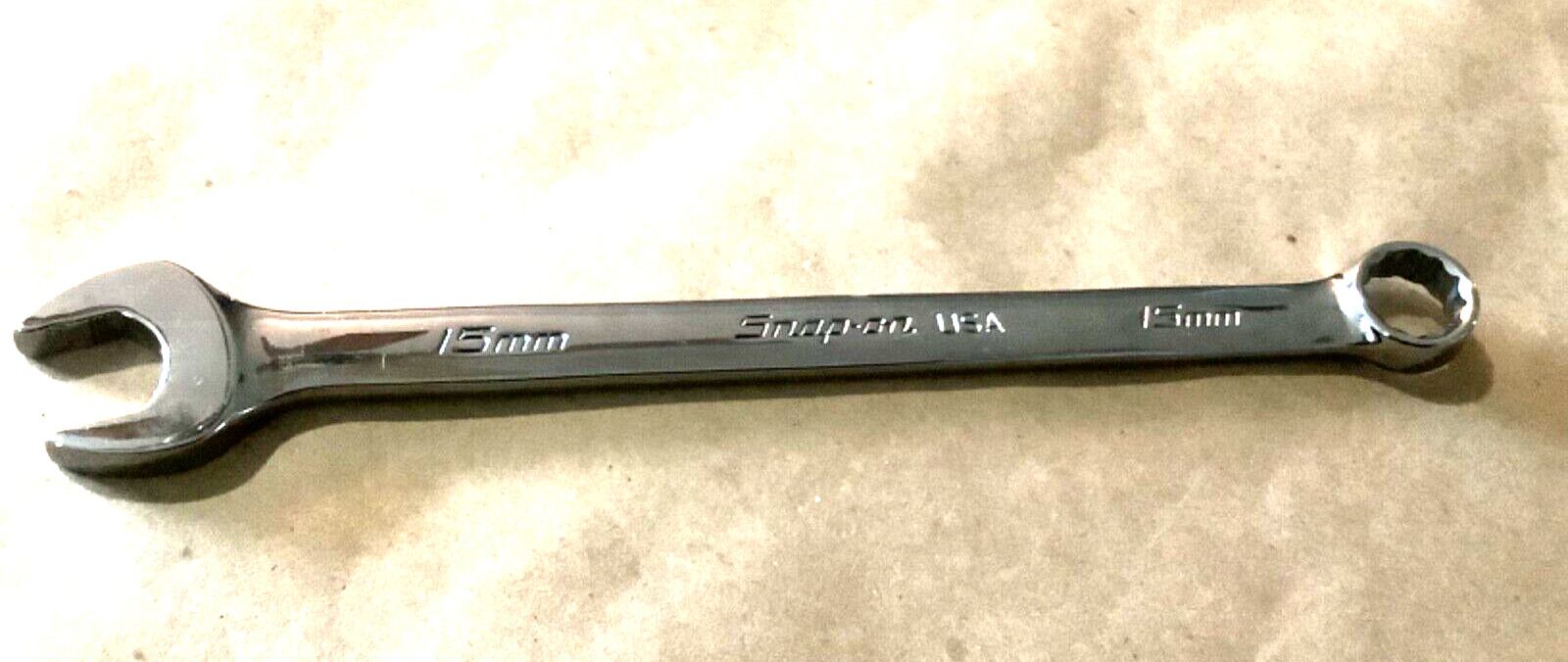 New Snap-on SOEXM15 15mm 12-Point Metric Standard Combination Wrench
