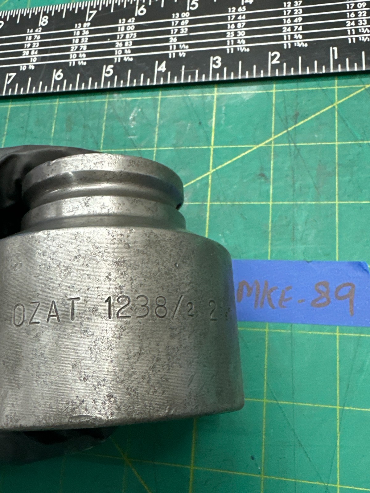 Vintage Ozat 1238/2 2-3/8″ Impact Deep Socket 6-Point 1″ Drive, Made In Israel