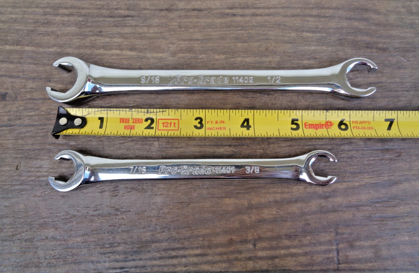 2 – Pro-Grade Flare Nut Wrenches 11402 -9/16×1/2 & 11401 -7/16×3/8 Flare Wrench
