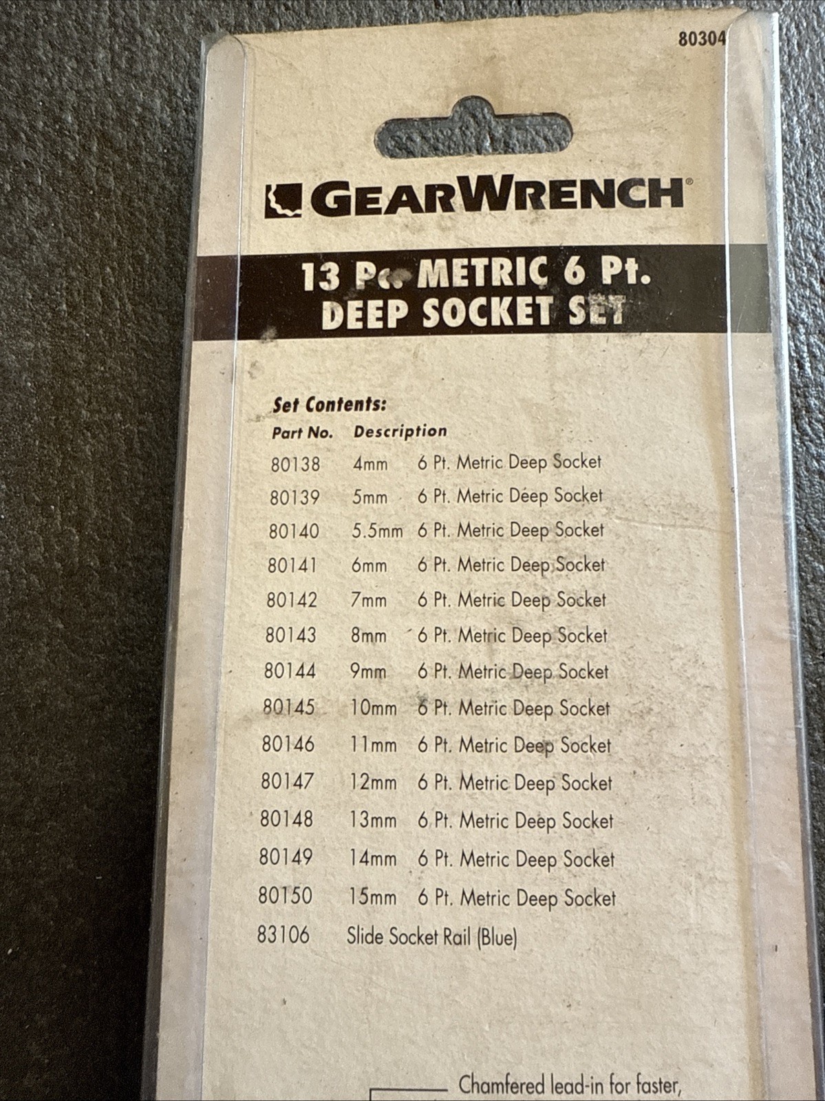 Gearwrench 13 Piece 1/4″ Drive, 6 Point Deep Socket Set, Metric 4 to 15mm #80304