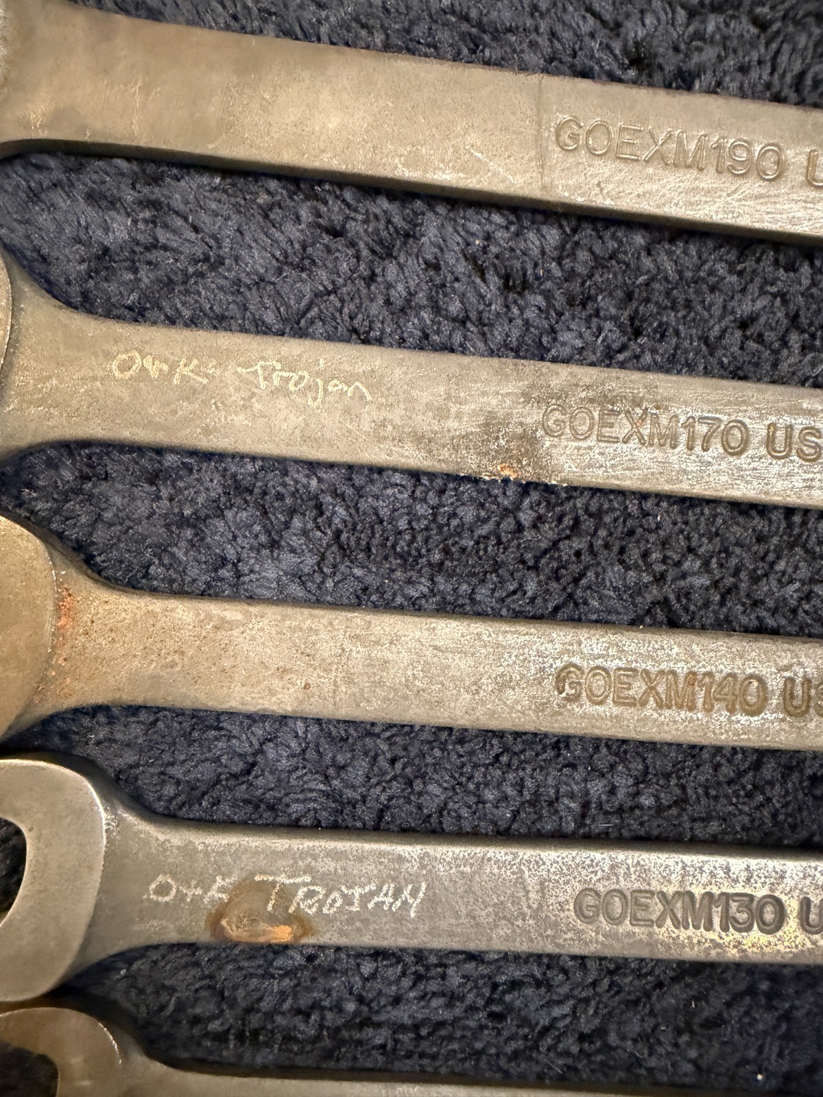 Snap-on 5 Piece Combination Wrench Set, GOEX See description for sizes. USED