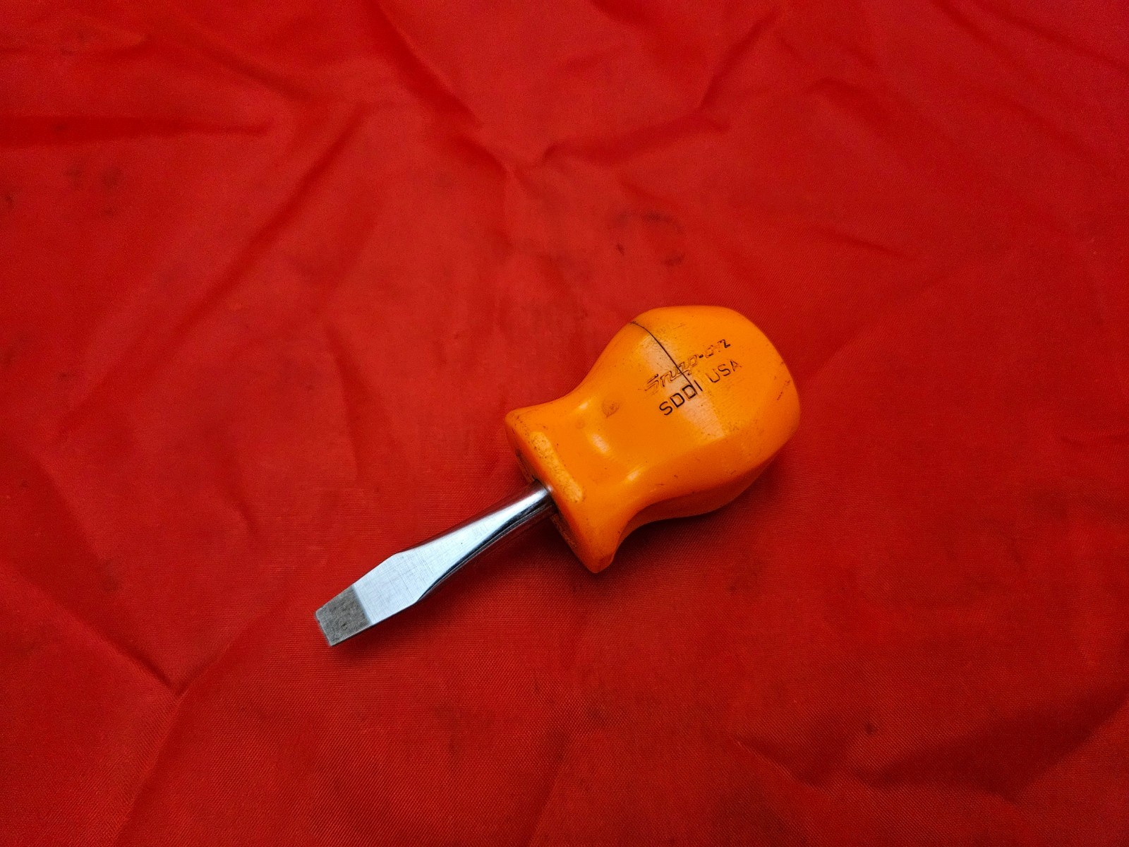 Snap-on SDD1 1/4″ Flat Head Stubby Screwdriver Orange Hard Handle USA AS IS i1