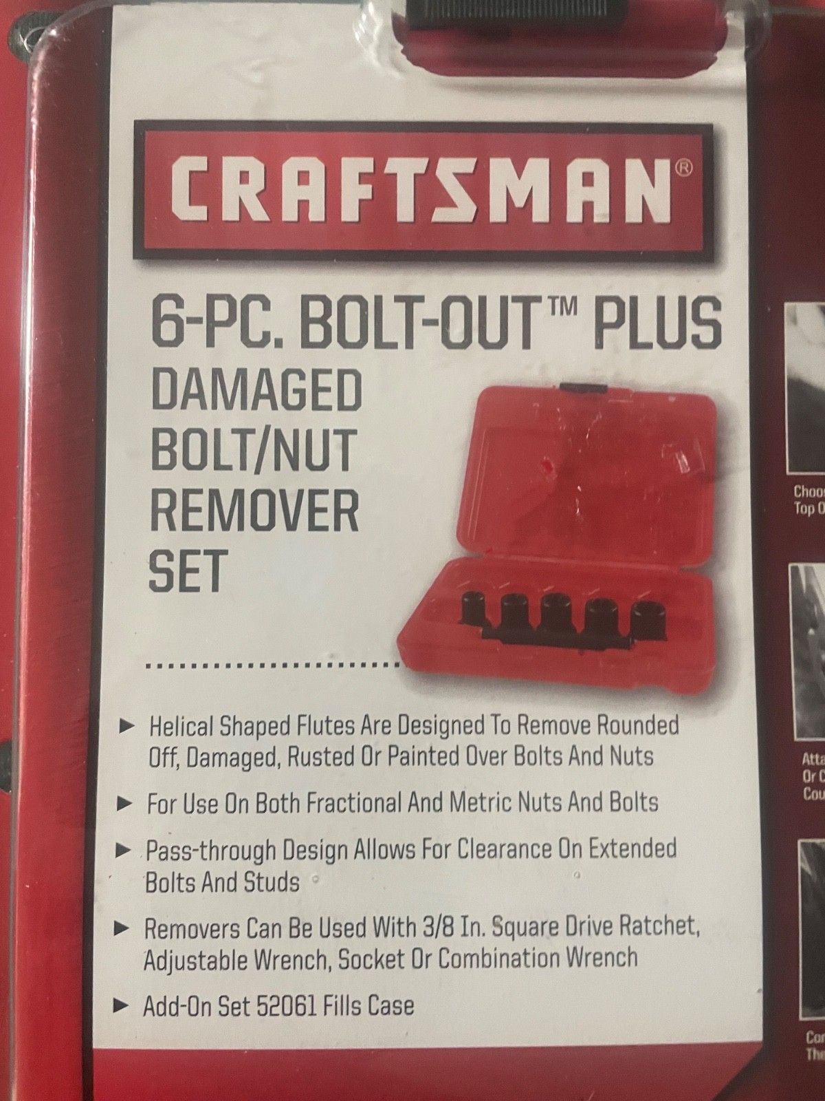 New craftsman 6PC Bolt-out Easy Out Damaged Bolt Nut Remover Set With Case