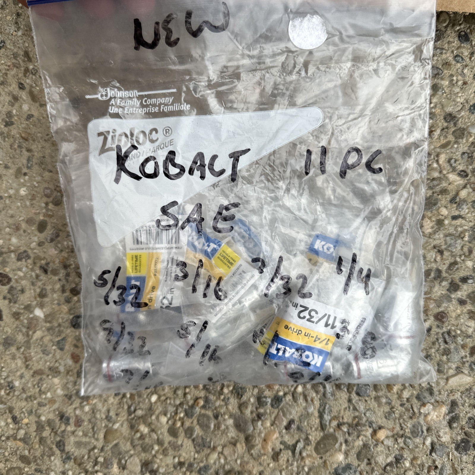 Kobalt 11-Piece SAE Shallow Socket Set 1/2″ Drive Bags. Sealed GG1