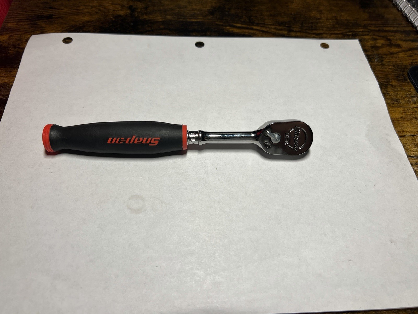 Snap-on Tools USA NEW 1/4″ Drive RED Soft Grip Long Handle Ratchet THL72