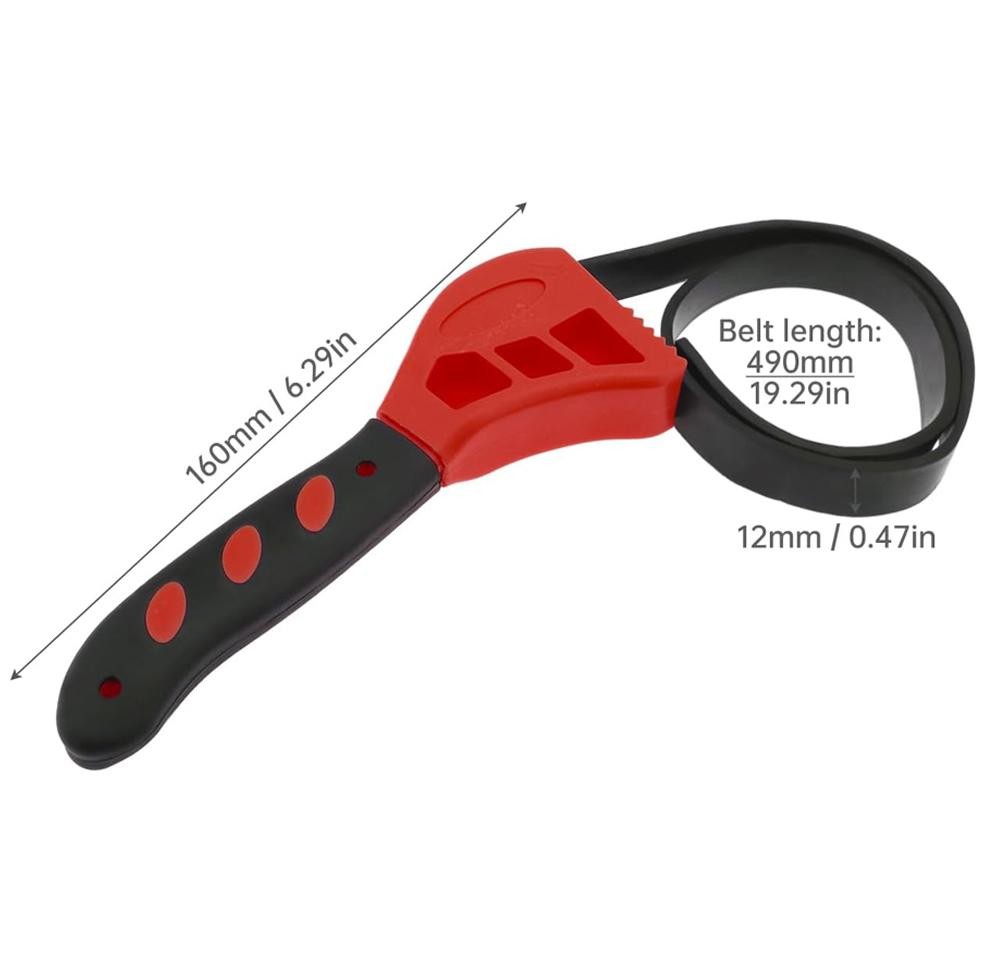 6 Inch Adjustable Strap Wrench Oil Filter Remover Spanner Tool