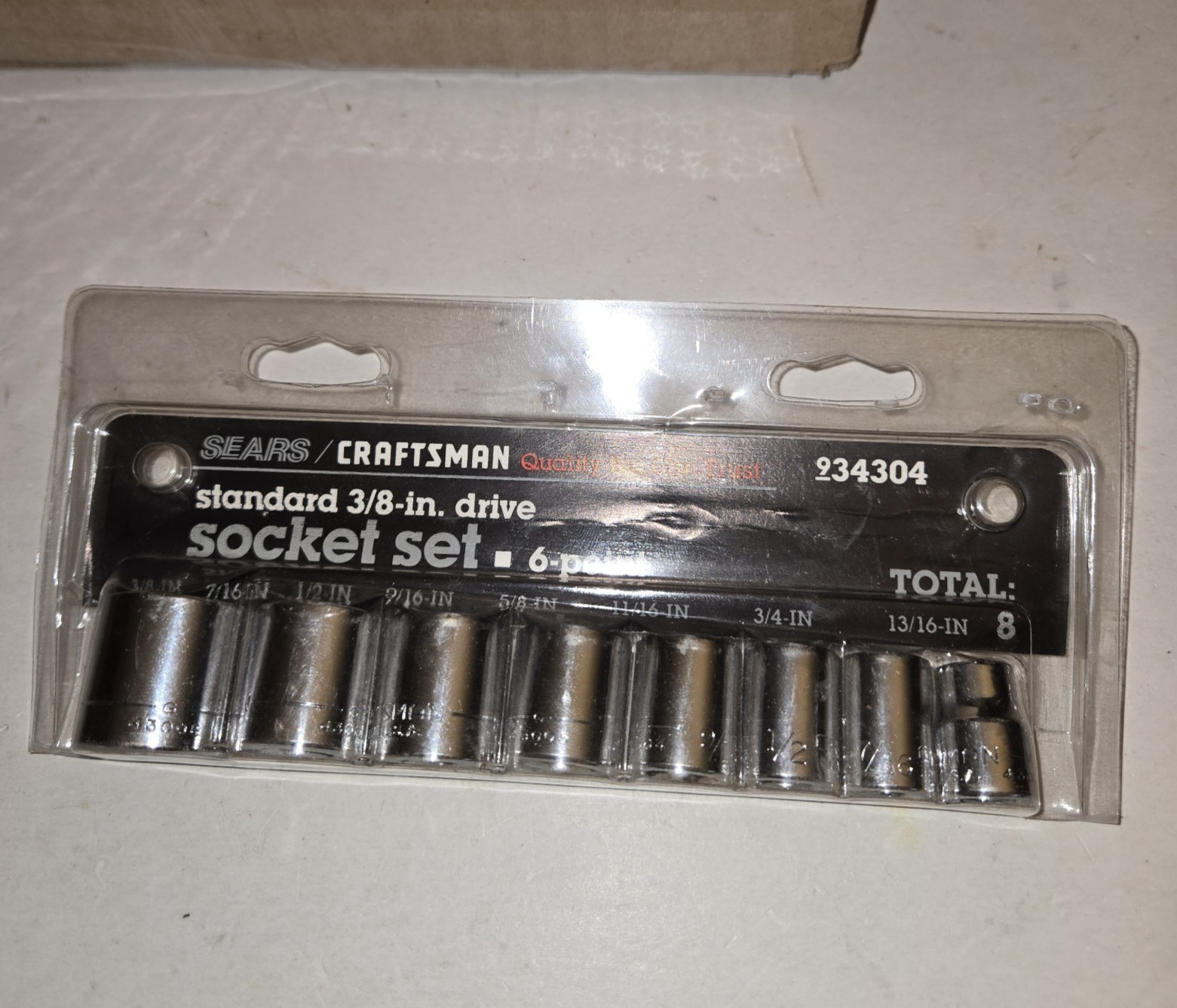 Sears Craftsman USA SAE 3/8″ Drive Socket Set 6pt 34304 G Series Socket Set of 8