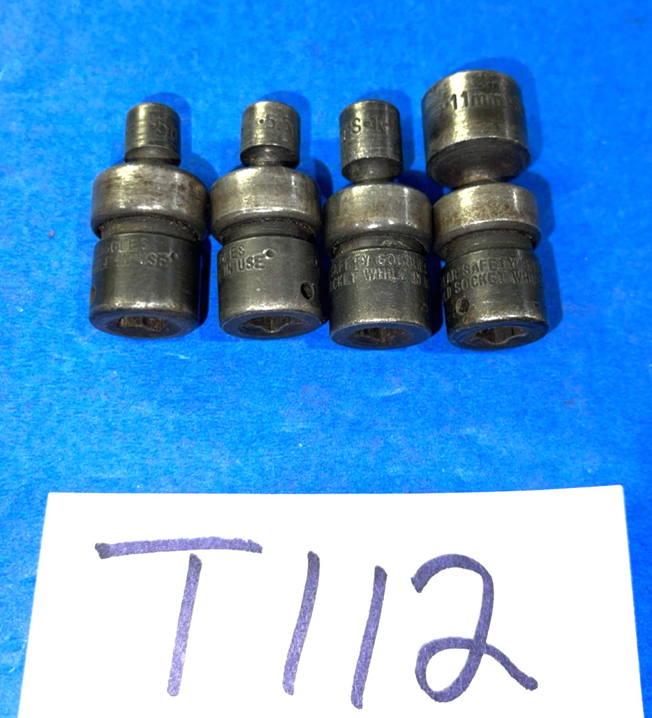 SK TOOLS 4 PIECE 1/4 DRIVE METRIC IMPACT SWIVEL SOCKETS 5, 5.5, 6 AND 11MM