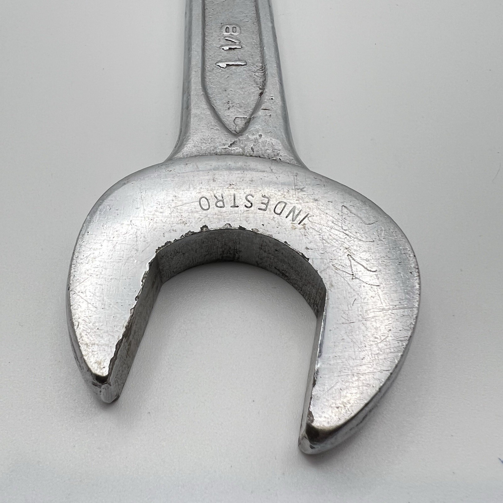 Indestro USA 1083 1-1/8” SAE 12 Point Combination Wrench Vintage Engravings