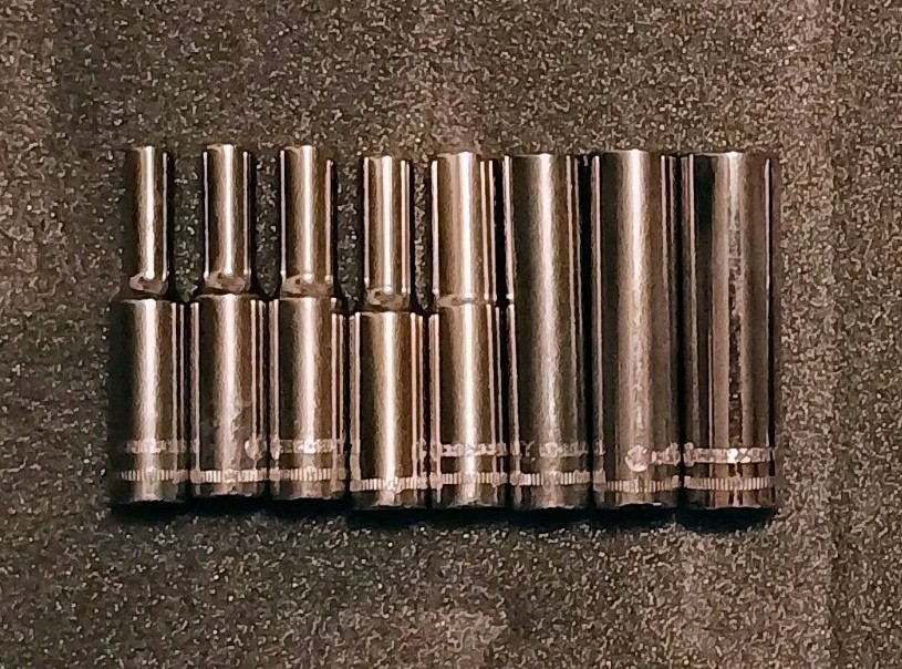 Crescent 8 Piece Chrome 6 Point METRIC Deepwell Socket Set For 1/4″ Drive