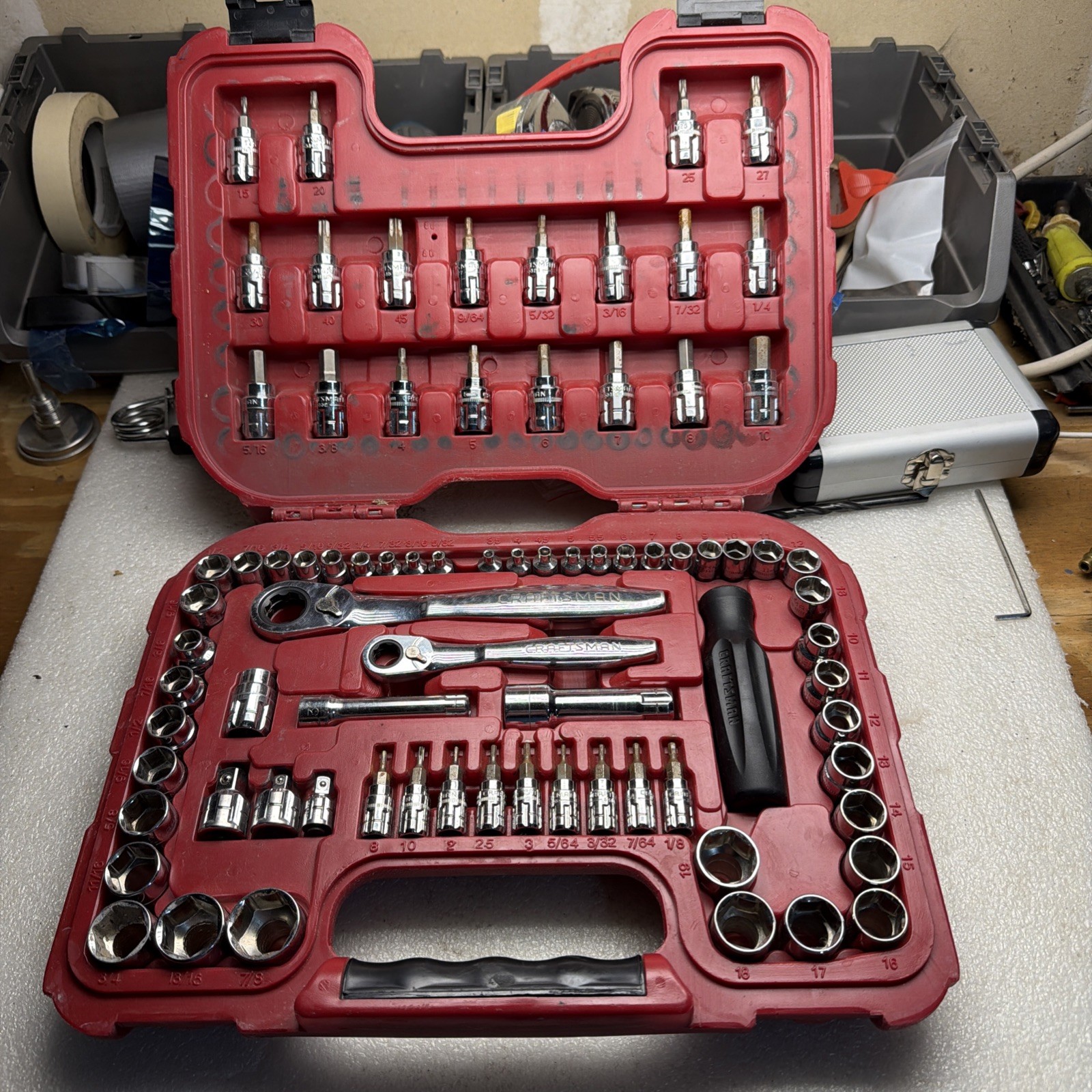Craftsman Max Axess Pass Through Socket Set Metric & SAE 6pt Torx Hex 32820 80pc