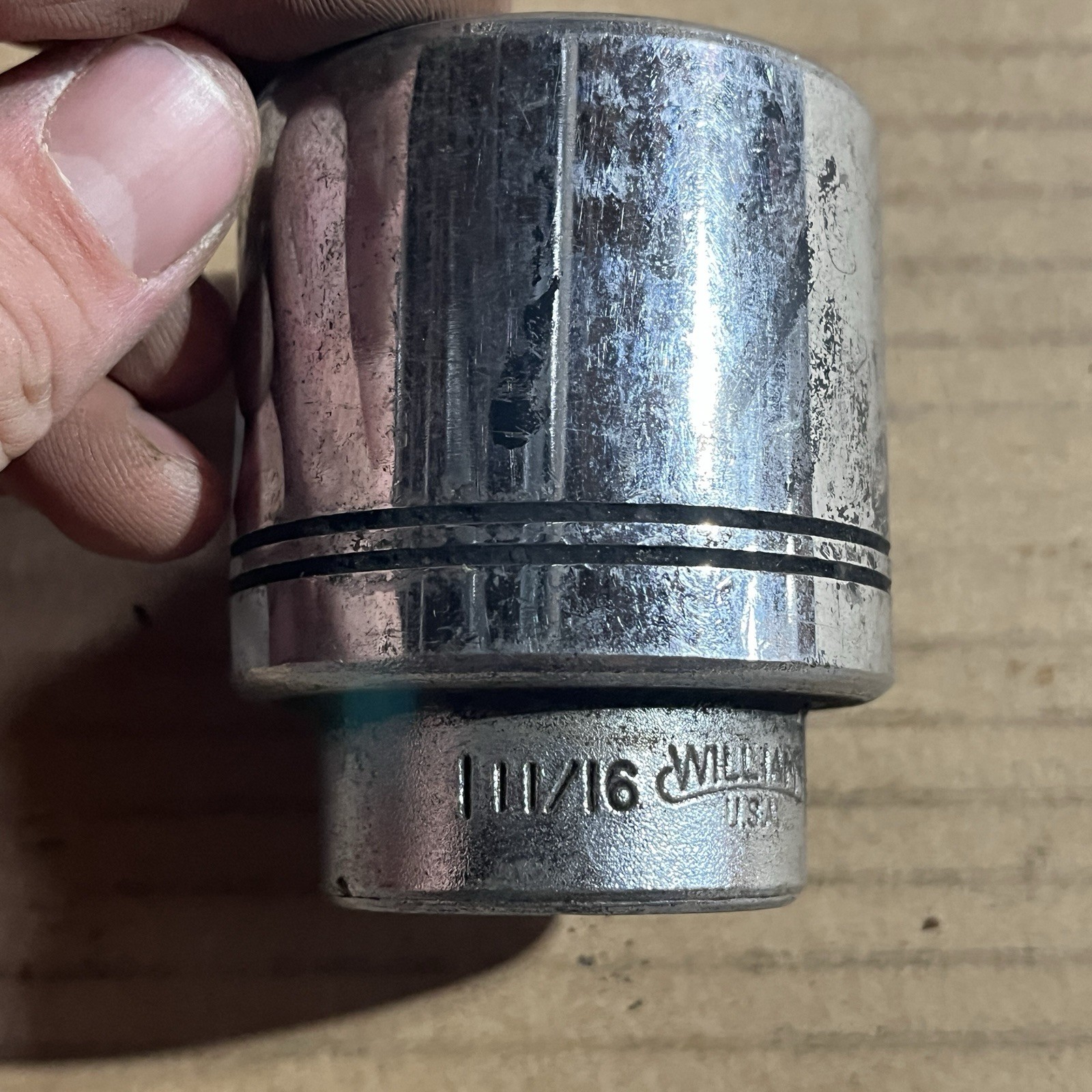 Williams H-1254 3/4″ drive 12pt Shallow Socket, Size 1-11/16″ Chrome USA