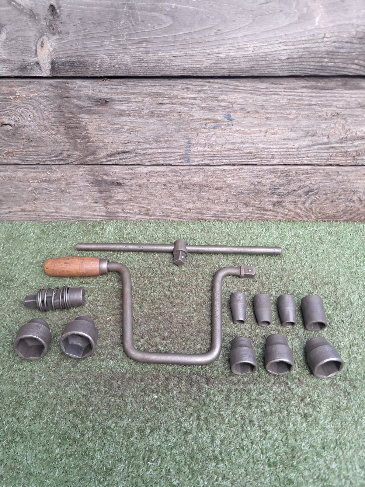 Vintage Gedore Socket & Brace Original No19 (PART SET) Favorit Old Tools (#209)