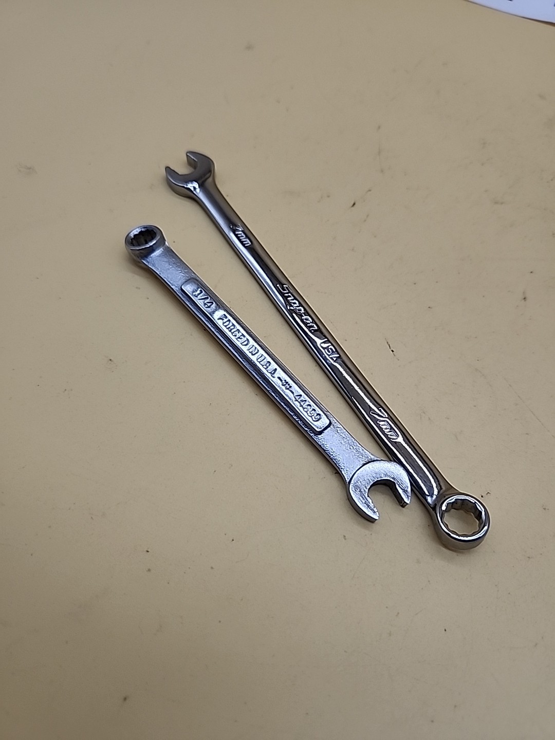 Snap-on 7mm Metric 12pt Flank Dr Combo Wrench SOEXM7 +craftsman VV 44699 1/4″