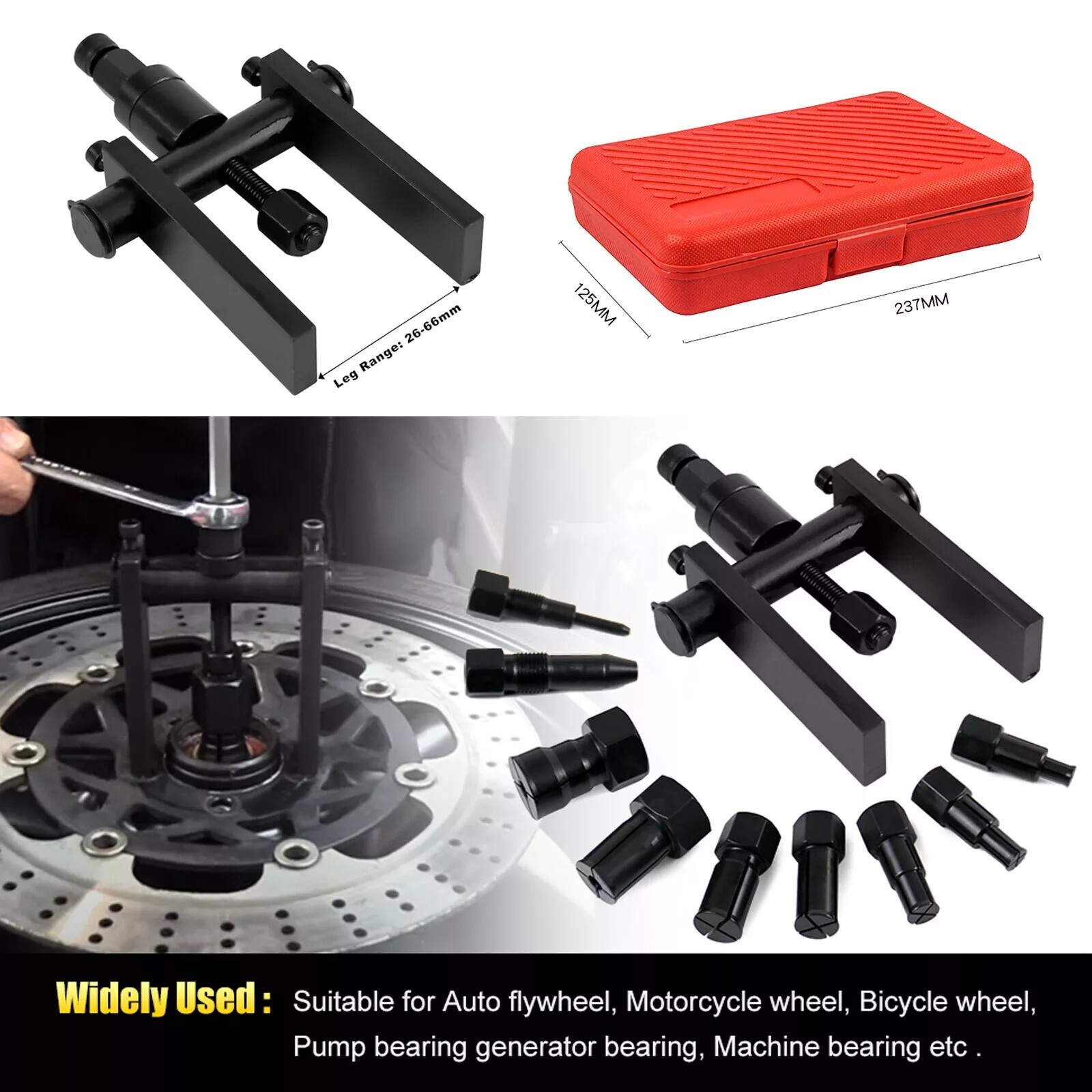 10PCS 8mm-25mm Internal Bearing Puller Removal Tool Set For Motorcycle Inner
