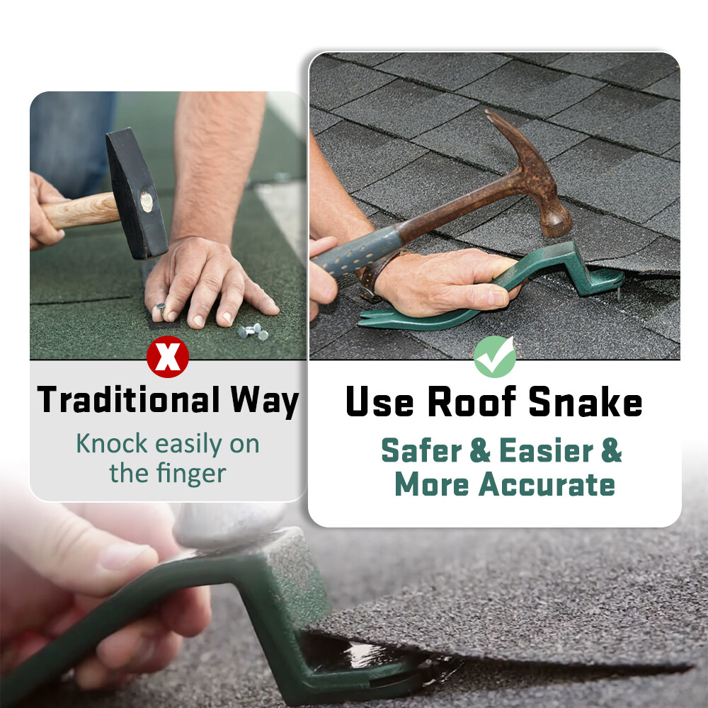 Roof Snake Shingle Nail Puller Roof Shingle Installer Steel Grey Durable Sturdy