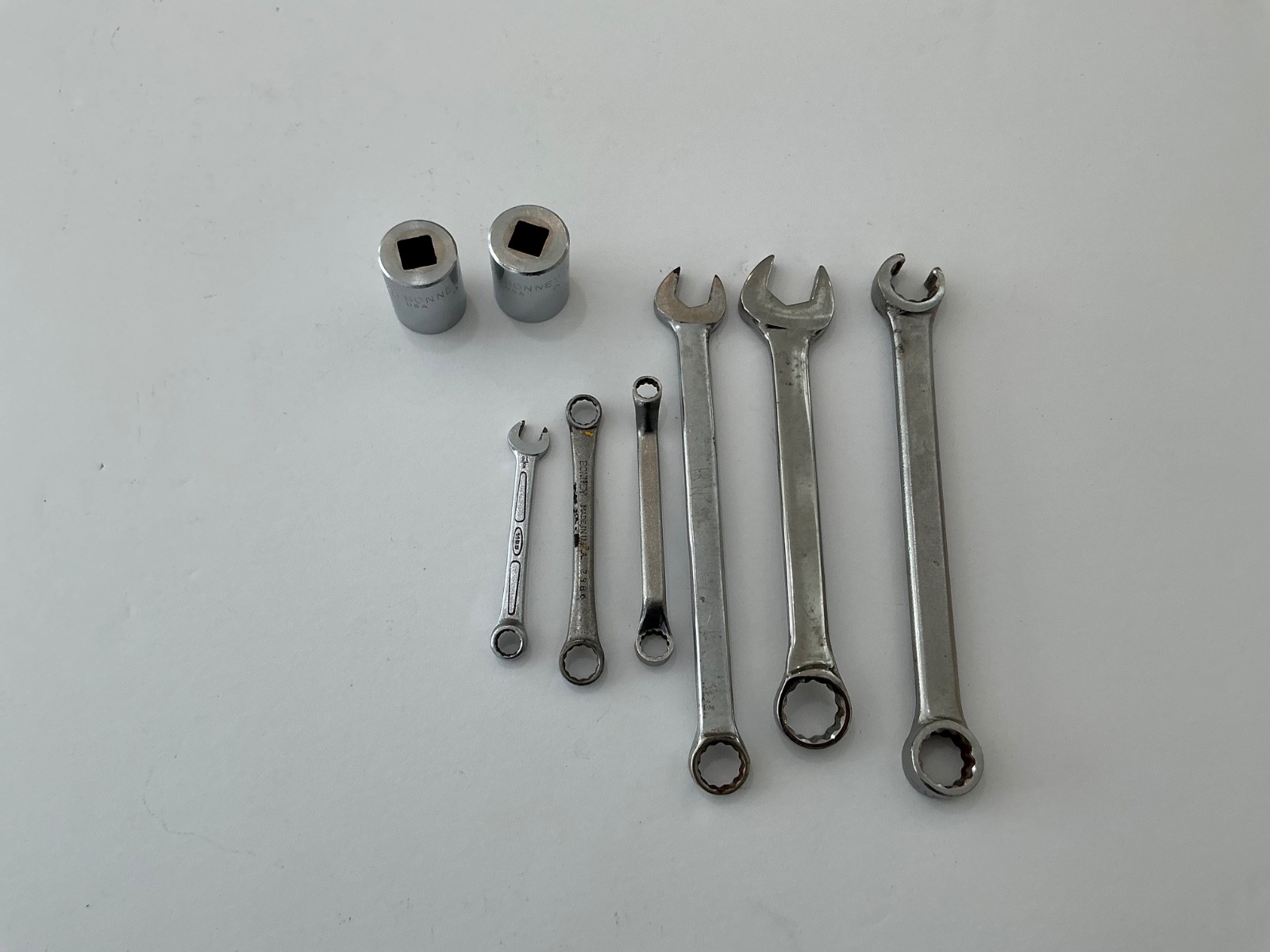 Asst. Bonney wrenches & sockets 8 pieces USA made all for $40