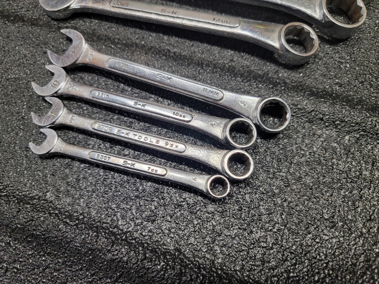 S-K Tools USA Combination Metric Wrench Set 7mm 9mm 10mm 11mm 14mm 18mm 19mm SK