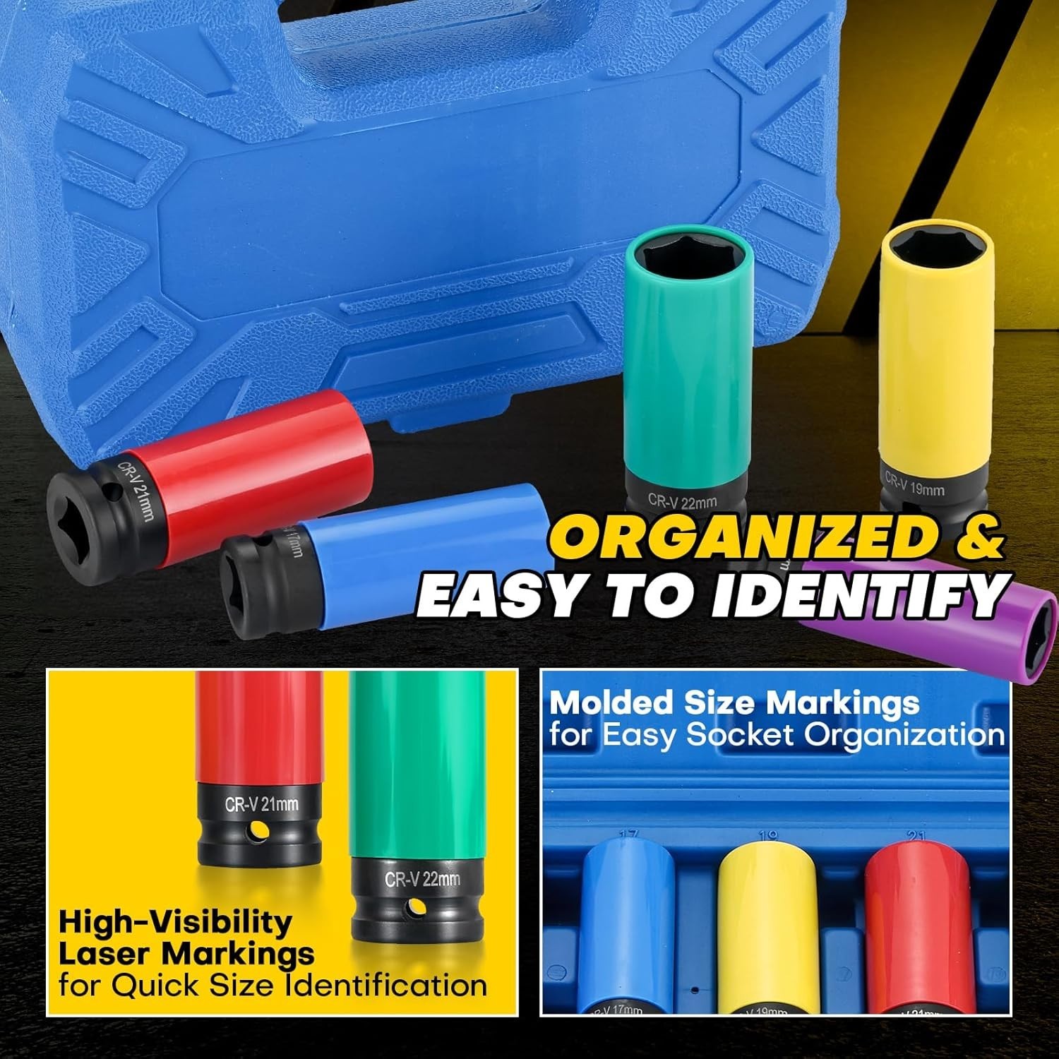Ultimate 5-Piece Wheel Protector Impact Socket Set | 1/2 Inch Drive, CR-V Steel