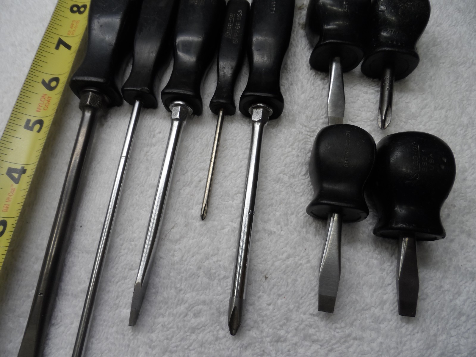 Snap-On 3 Phillips 6 Slotted Screwdriver Set. made in USA (Black) – 9 pcs