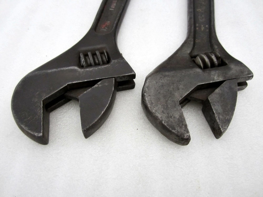 2x Vintage Crescent 12″ Adjustable Wrenches Crestoloy Black Oxide USA