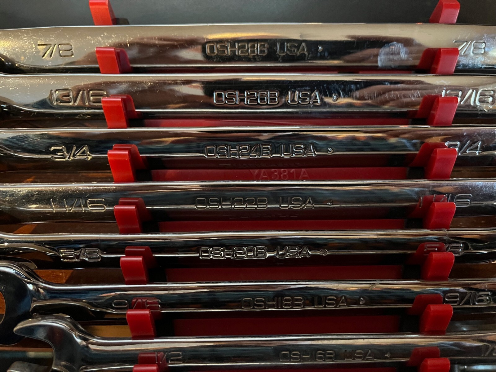 🔥Snap-on OSH710B 6 Point SAE Combination Wrench Set 10 Wrenches 5/16-7/8″